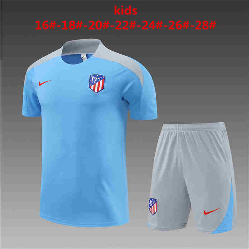 2024-2025 ATLETICO MADRID home KIDS kit  Training clothes  