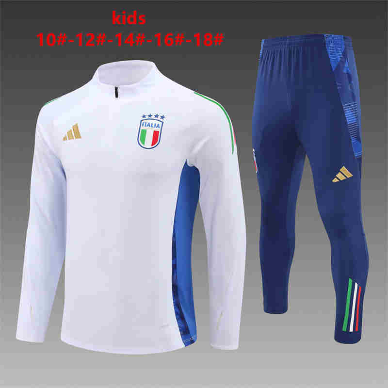 2024/2025 Italy Kids Long sleeved training suit half pull set