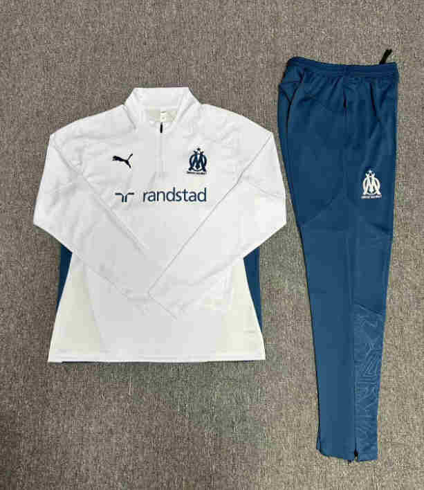 2024-2025 Marseille  KIDS   Long Sleeve Half Pull Training Suit Set