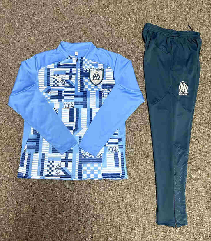 2024-2025 Marseille  KIDS   Long Sleeve Half Pull Training Suit Set