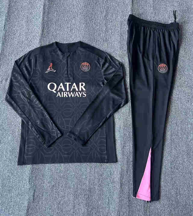 2024-2025  Paris Saint Germain kids   Long Sleeve Half Pull Training Suit Set  psg