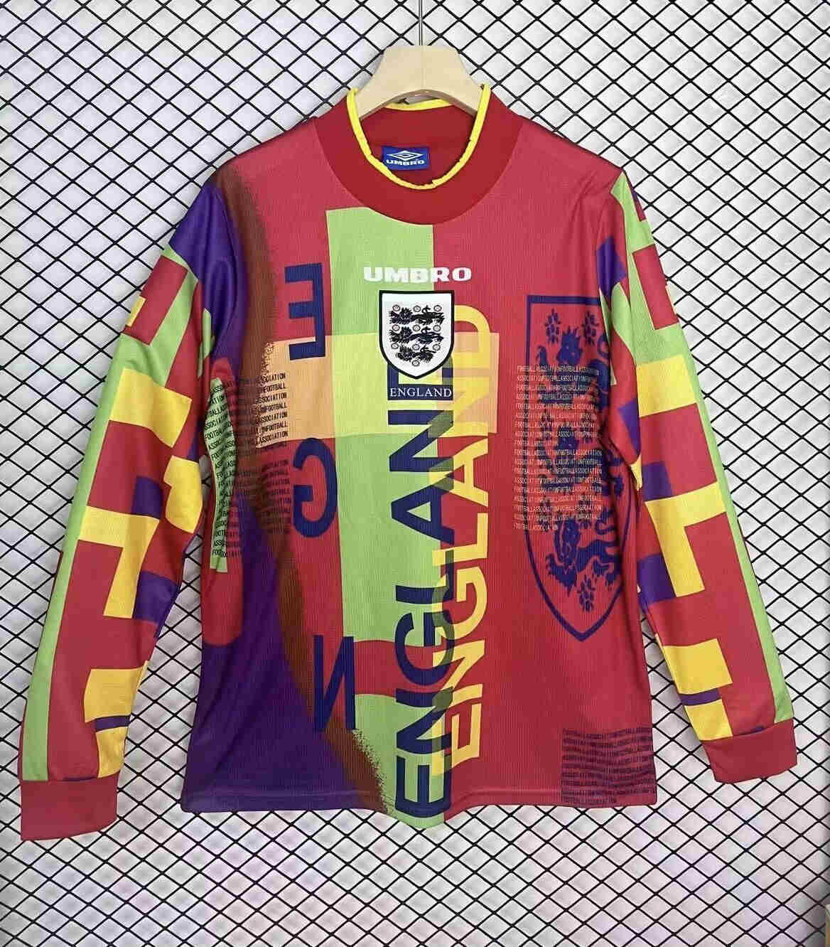 1996 England   jersey Long sleeved Retro