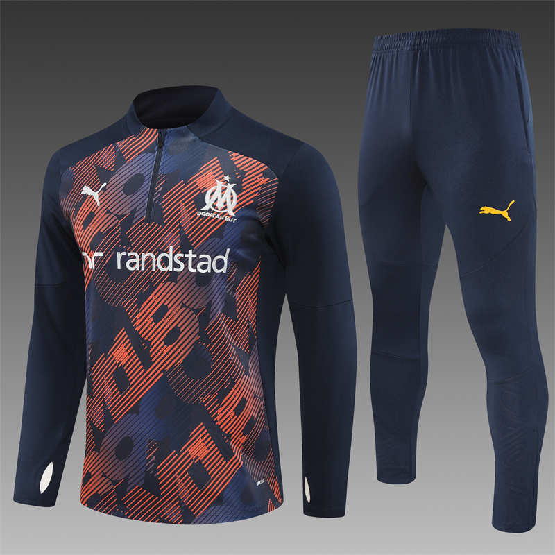  2024-2025  Marseille  Adult Long Sleeve Half Pull Training Suit Set